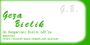 geza bielik business card